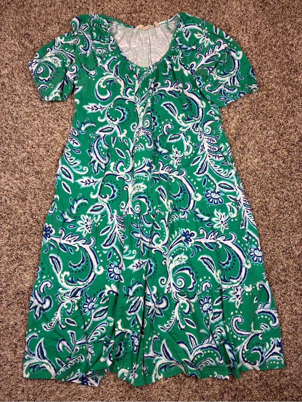 Soft Surroundings llana Paisley Tiered Midi Dress - Picture 2 of 13